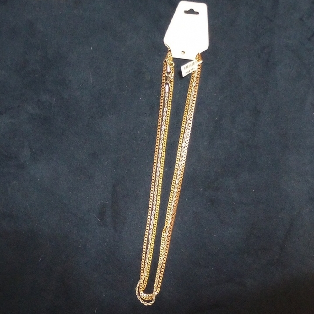 Tri-colored Chain Necklace Set